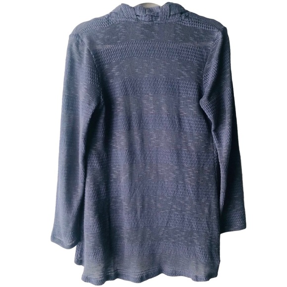 Anthropologie Braided Lapel Open Front Knit Cardigan Sweater Size XS Blue Casual - Picture 5 of 5